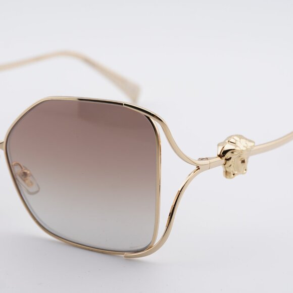 Versace VE2288 1002B8 Sunglasses Gold Square Frame, Brown Gradient Lenses - Picture 7 of 9